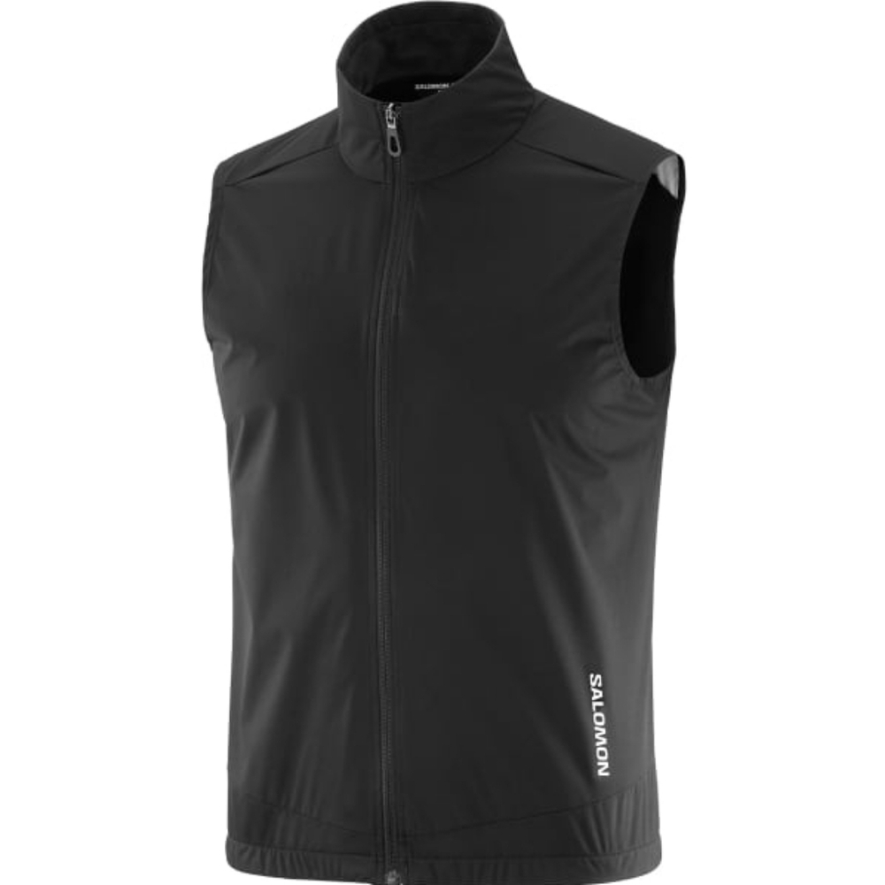 Salomon Men's Light Shell Full Zip Vest Lightweight Slim Fit Black Size Small